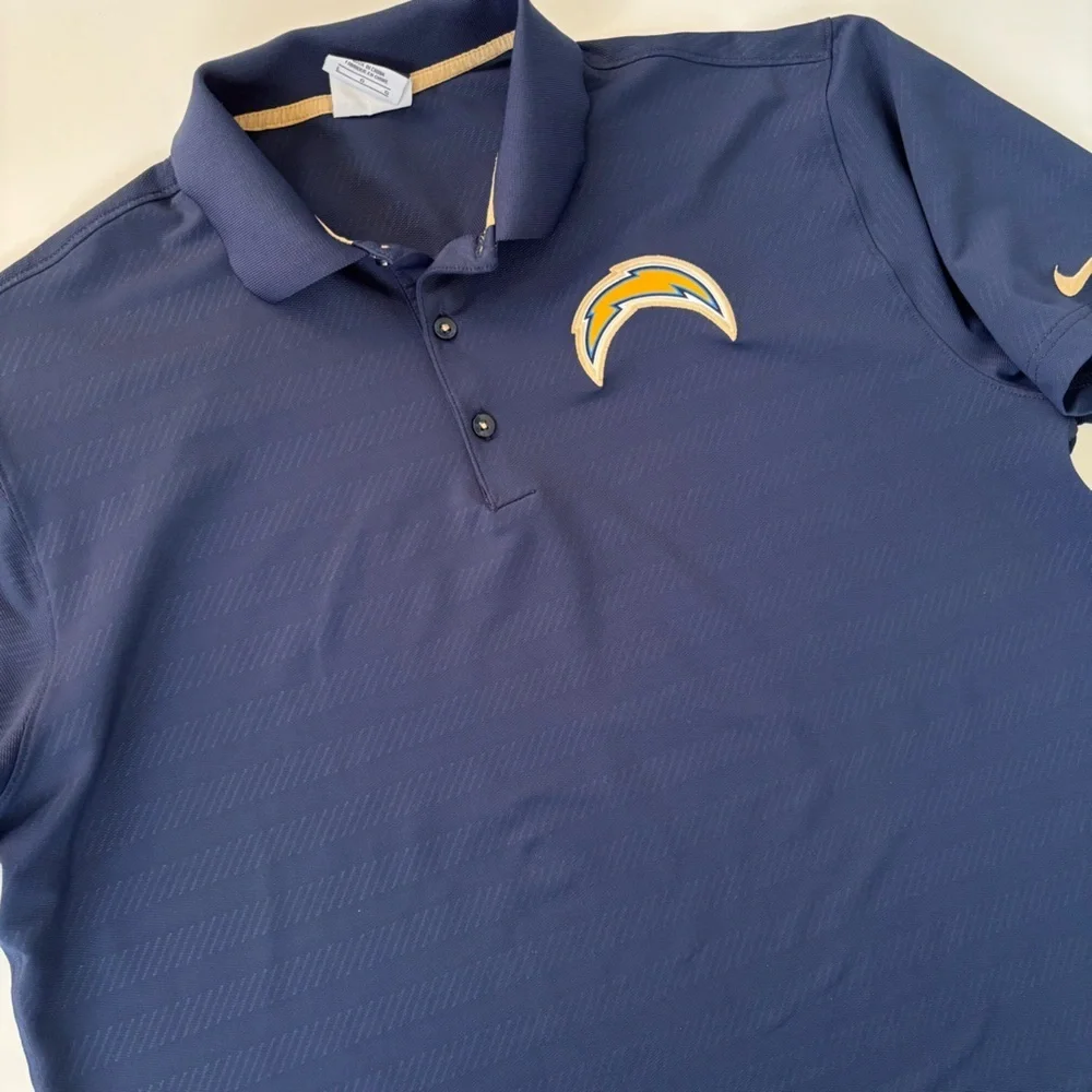 Nike Dri-Fit NFL Navy Blue LA Chargers Los Angeles Chargers Polo Size Large